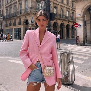 Jacquemus pink linen blazer